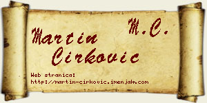Martin Ćirković vizit kartica